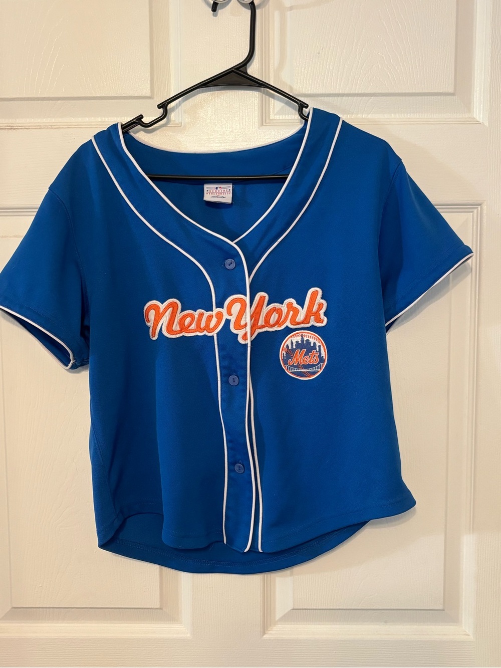 Genuine Merchandise New York Mets Royal Blue and Orange Jersey Top
